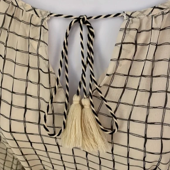 Melloday beige black plaid layered dress size S new with tag - Picture 6 of 16